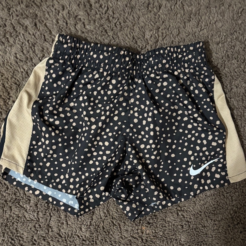 Nike Girl’s Black and Tan Polka Dot Shorts